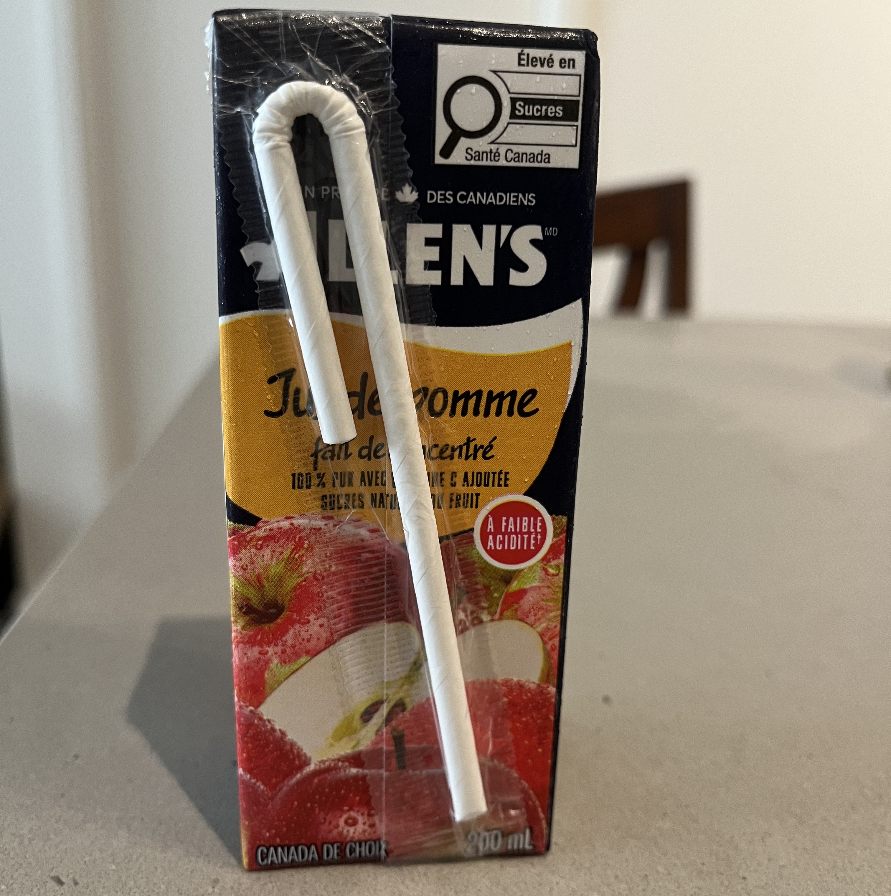 Front view of the juice box